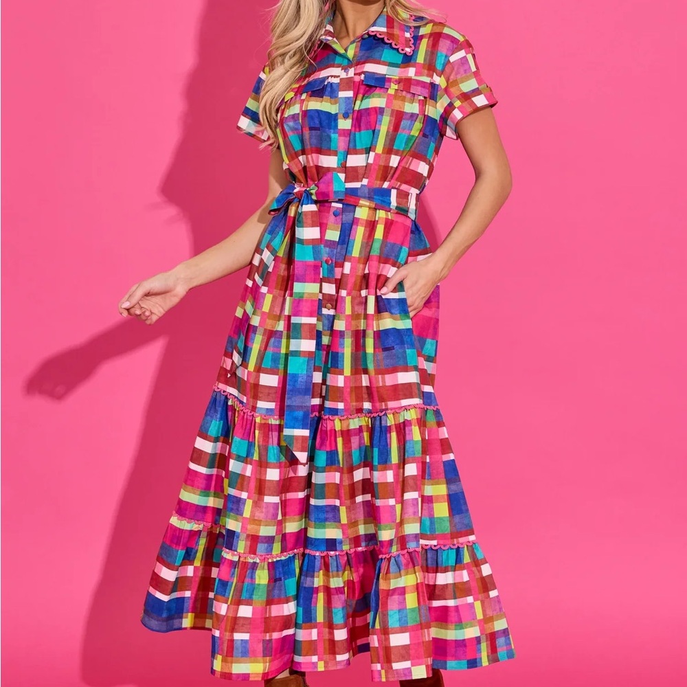 Colorful Plaid Maxi Dress